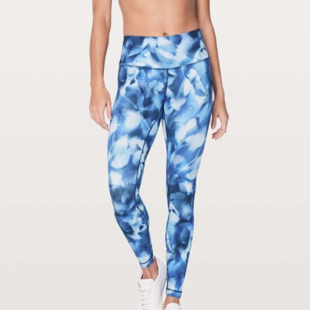 Lululemon Wunder Under High Rise Tight Blush Blossom Alpine White navy 27" 6